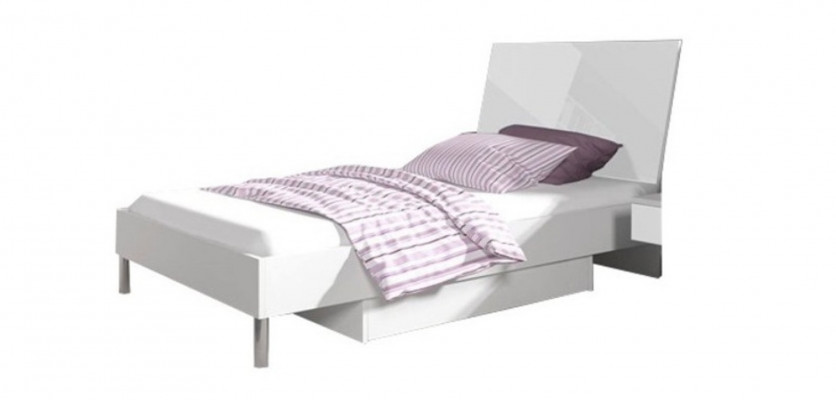 Bett + Nuetsdësch - Schlofzëmmer Kannerzëmmer Miwwelen Better wäiss 2tlg Set
