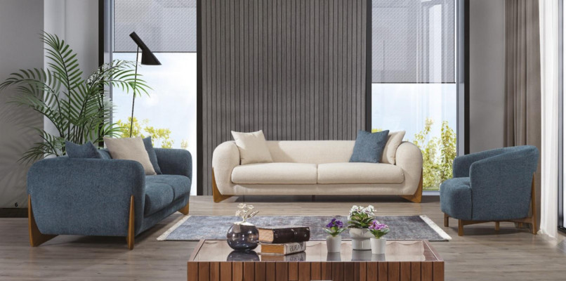 Italienesch Stil Ariichtung Sofa Garnitur Sofa Miwwelen 3+3+1 Sëtz.