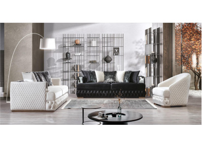 Chesterfield Luxus Canapé-Set Gepolstert Miwwelen 3+3+1 Wunnlandschaft