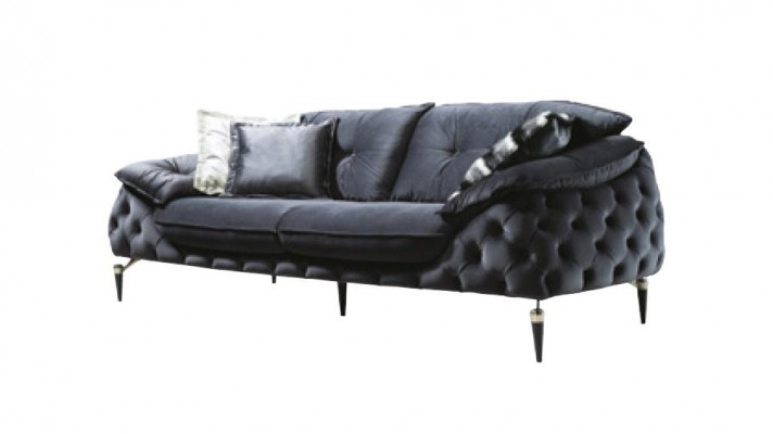 Chesterfield Couch mat Holz Textil Sofagarnitur 331 Sëtz Set Polster