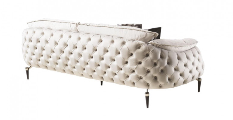 Chesterfield Couch mat Holz Textil Sofagarnitur 331 Sëtz Set Polster