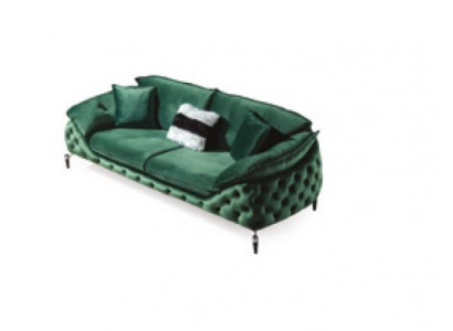 Gréng Chesterfield Couch Stoff Sofa Couch Miwwelen Luxus Ariichtung Sofas Couchen