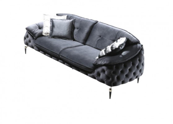 Chesterfield Dräisëtzer Couch Polstersofa Textil Lieder Sofa Couchen Miwwelen Nei