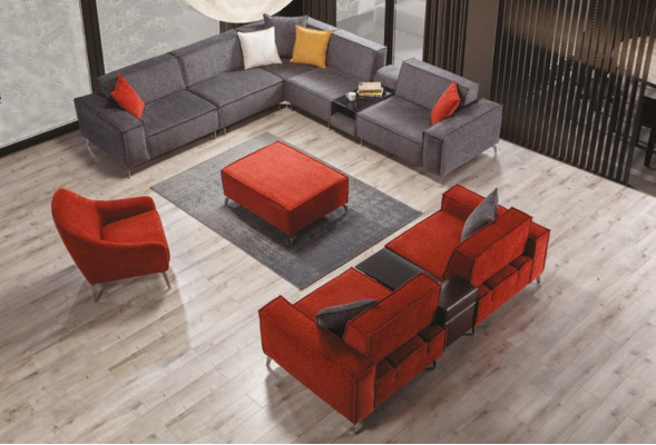 Ecksofa Couch Wunnlandschaft Gro Textil Couche Sofa Polster Eckformatioun Nei