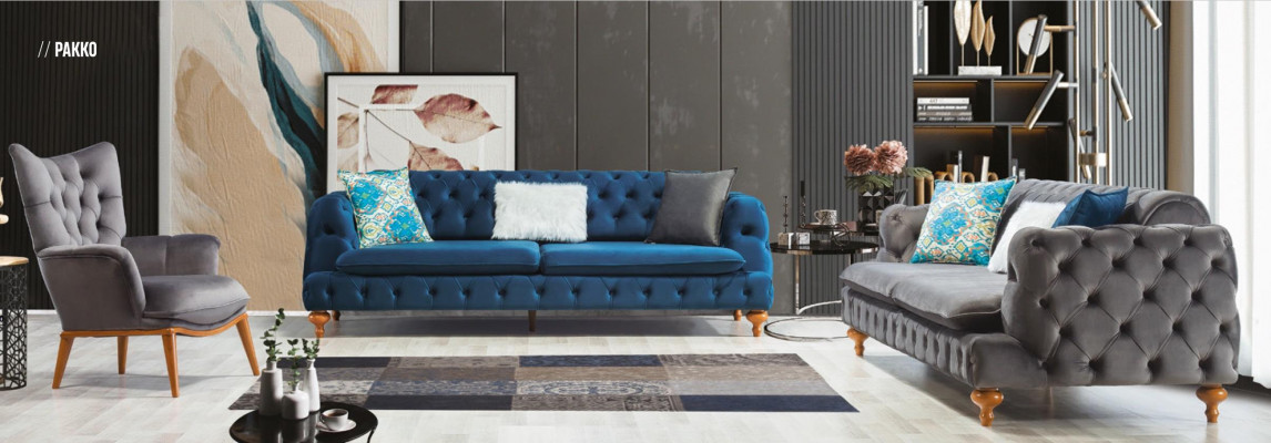 Canapé-Set Sofa 3+3+1 Sitze Chesterfield Fauteuil Miwwelen Polster-Set Méifaarweg