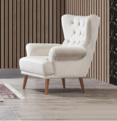 Fauteuil 1 Seetzer Wäiss Wunnzëmmer Textil Design Chesterfield Ouerfauteuil