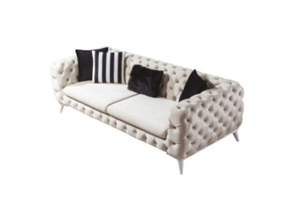 Sofa 3 Sëtz Wäiss Luxus Miwwelen Chesterfield Miwwelen Italienesche Stil