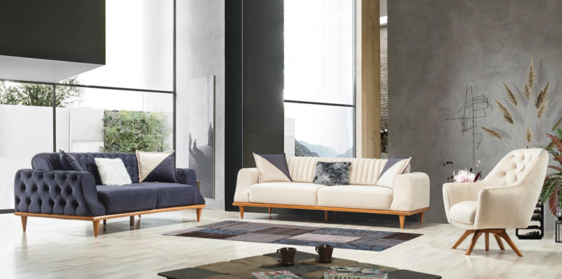 Fotell Beige 1-Sëtzer Wunnzëmmer Klassesch Design Chesterfield