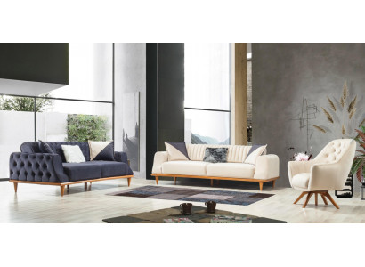 Fotell Beige 1-Sëtzer Wunnzëmmer Klassesch Design Chesterfield