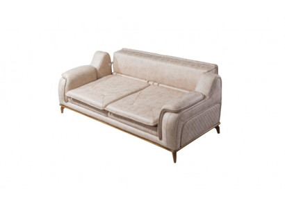 Beige Sofa 3-Sëtzer Wunnzëmmer Klassesch Design Chesterfield Eleganten Stil Nei