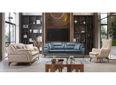 Fautteuil Beige 1 Sëtzer Luxus Wunnzëmmer Klassesch Design Italieneschen