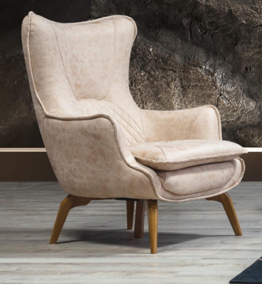 Fautteuil Beige 1 Sëtzer Luxus Wunnzëmmer Klassesch Design Italieneschen