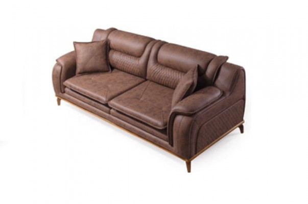 Design Sofa Couch Sofagarnitur 3+3+1 Sëtzer Set Polstergarnitur Ledersofa Couchen