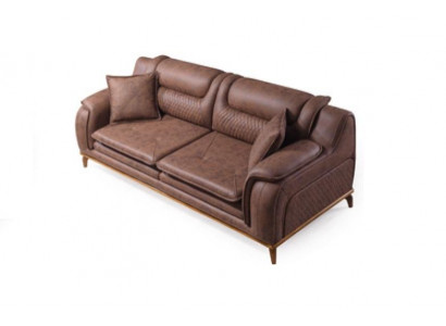 Sofa Braun 3 Sëtzer Wunnzëmmer Klassesch Design Luxus Italienesch Stil 3er