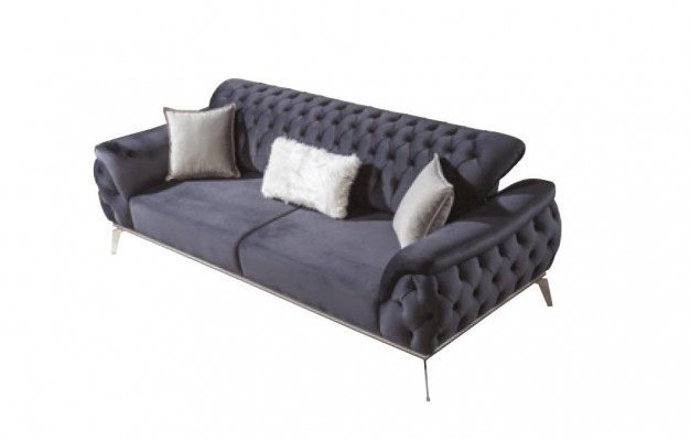 Sofa Blo 3-Sëtzer Wunnzëmmer Luxus Design Chesterfield Italieneschen