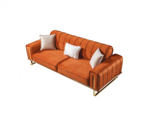 Orange Sofa mat 3 Sëtzer Wunnzëmmer Luxus Chesterfield Italienesch
