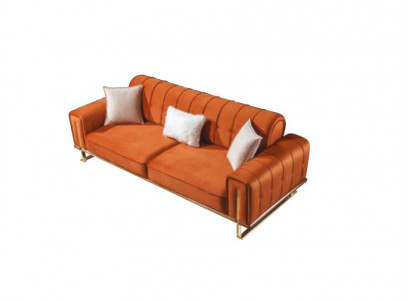 Orange Sofa mat 3 Sëtzer Wunnzëmmer Luxus Chesterfield Italienesch