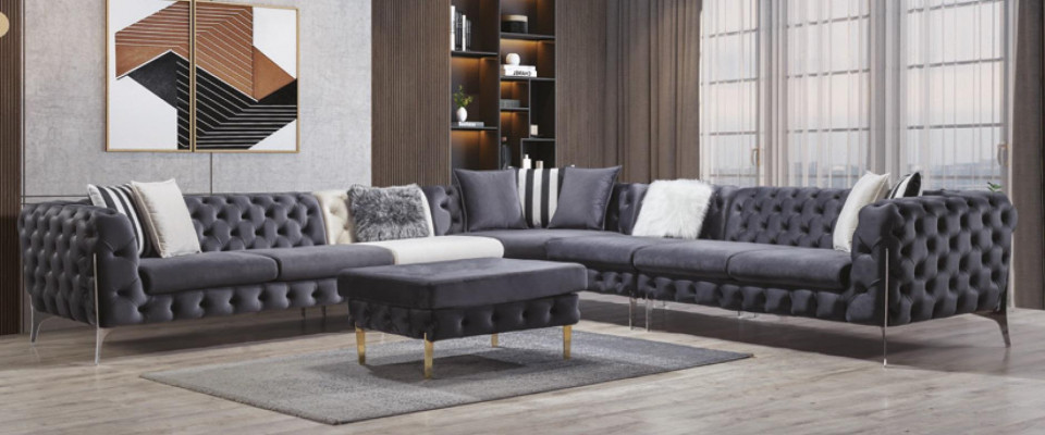 Canapé Eckcanapé Couchage Polster Eckcanapés Couchen Chesterfield Miwwelen