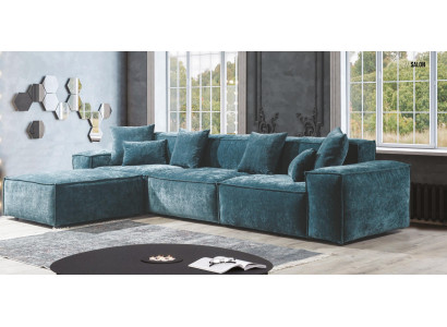 Ecksofa Blo Wunnzëmmer Elegante Wunnecke Design Miwwelen Eckgarnitur