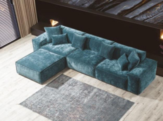 Ecksofa Blo Wunnzëmmer Elegante Wunnecke Design Miwwelen Eckgarnitur