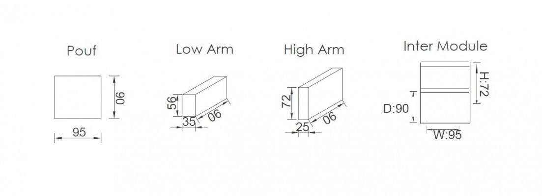Setzgrupp Würfel Miwwelen xxl 3+1 Sëtzer Blo Wunnzëmmer Sëtz Weenchen