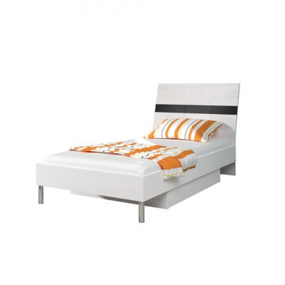 Better Holzdesign Eenzelbett Héichglanz Eenzel Kannerzëmmer Bett Jong Schwaarz