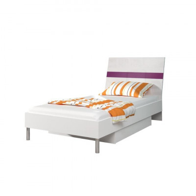 Bett + Nuetsdësch Schlofzëmmer Jugendzëmmer Kannerzëmmer Set Miwwelen Violett 2tlg.
