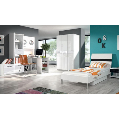 Modernen Schreifdësch Holz Eckschreifdësch Jugend Kannerzëmmer Wäiss Miwwel Design