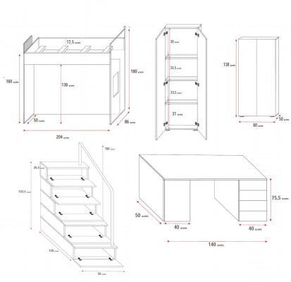 Duebelschlofkummer Stäckebett Bett Kannerbett Jugendbett Héichbett Rosa Kannerzëmmer
