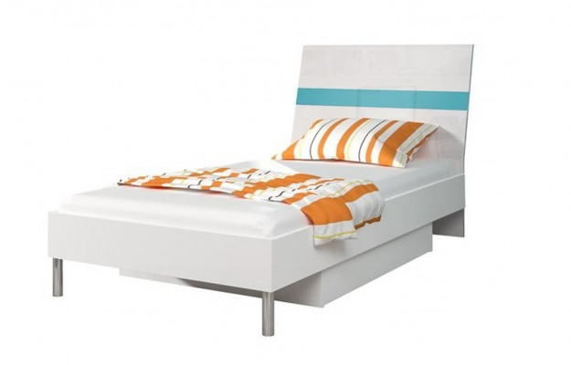 Bett + Nuesschnouer Schlofzëmmer Jugendzëmmer Kannerzëmmer Set Miwwelen Blo 2tlg.