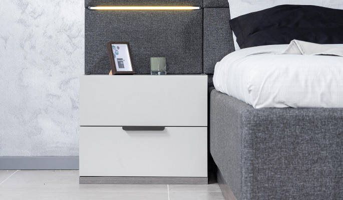 Gro Sett-Schlofzëmmer Komplett Miwwelen Bett Schaf Nuetsdëscher Miwwelen 5-Stéck Holz