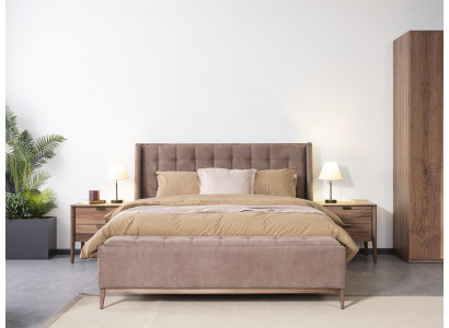 Bett Design Duebelbett Luxus Better Polster Schlofkummer Miwwelen Neit Material Holz