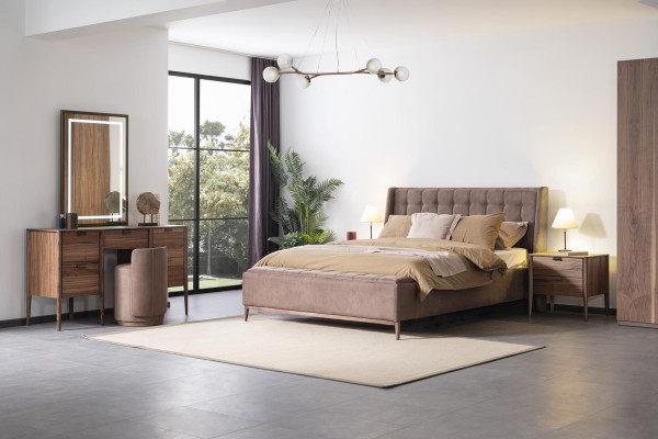Bett Design Duebelbett Luxus Better Polster Schlofkummer Miwwelen Neit Material Holz