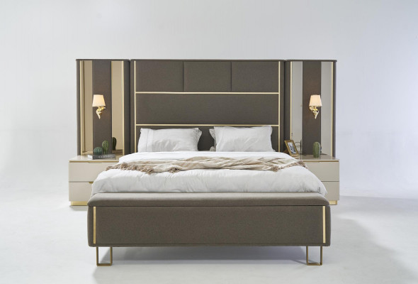 Bett Duebelbett 2x Nuetsdëscher Holz Design Better Schlofkummer Polster 3 deeler Set