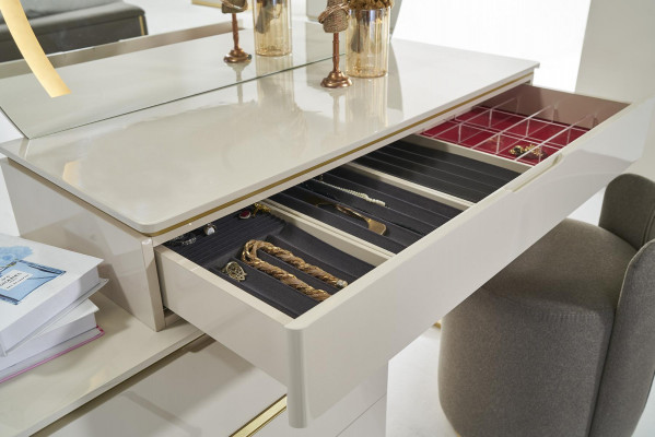 Schminktisch Set Konsole Spigel Schlofkummer Miwwelen Design Hocker Set Nei