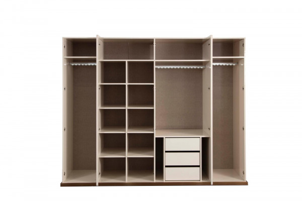 Sechsdieren-Kleederkiosk Schaf Beige Schief Miwwelen Holz Garderobekasett