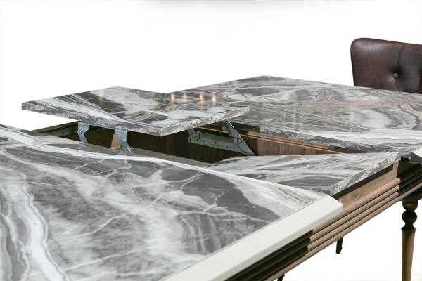 Iesszëmmer Set Bank Dësch Still Iessgrupp Dëschgarnitur Sideboard 6-Stéck.