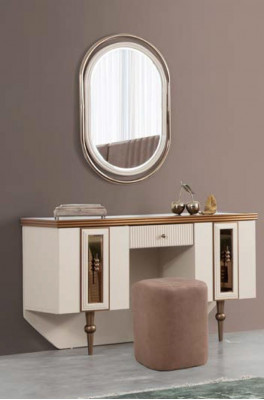 Make-up Dësch Kommod Konsole Kommoden Holz Modern Schlofkummer Beige