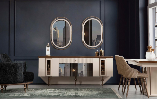 Sideboard Wunnzëmmer Iesszëmmer Holz Metall Kommoden Béisch