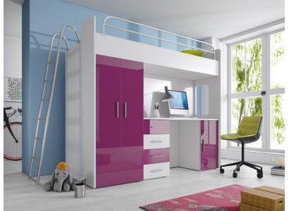 DUEBELSTOCKBETT STOCKBETT ETAGENBETT MAT SCHREIWUTSCH+KLEEDERSCHAF-RAJ 4D LILA