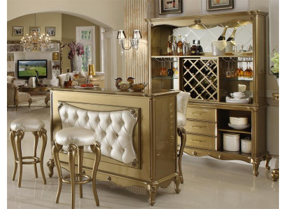 Komplett Bar 4 Deeler Garnitur Bartresen 2x Barhocker Schaf Barock Rokoko Set