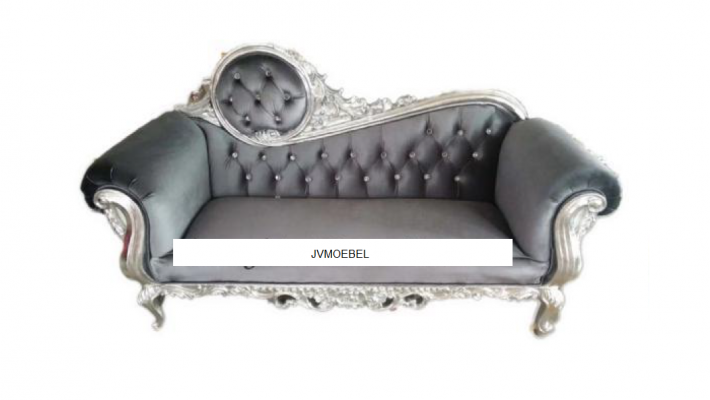 Thronsëtz Königlech Polster Chesterfield Samt 2-Sëtzer Antik Stil Still