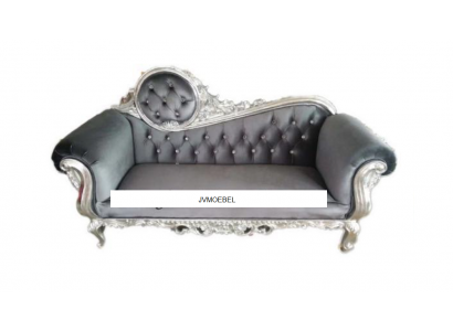 Thronsëtz Königlech Polster Chesterfield Samt 2-Sëtzer Antik Stil Still