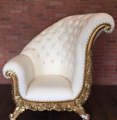 Troun Fauteuil Kinnekengepolstert Stull Chesterfield Samt 1-Sëtzer Antik Stil