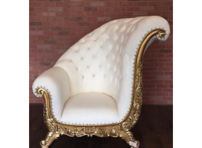Troun Fauteuil Kinnekengepolstert Stull Chesterfield Samt 1-Sëtzer Antik Stil