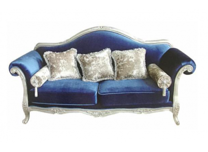 Zwee-Sëtzer Troun-Sofa Kinneken Polster Samt 2 Sëtzer Antik Stil Chesterfield