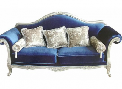 Zwee-Sëtzer Troun-Sofa Kinneken Polster Samt 2 Sëtzer Antik Stil Chesterfield