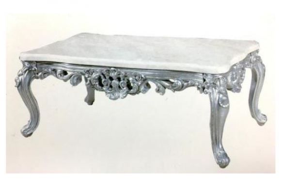 Barock Rokoko Couchtisch Holz Dësch Säit Tisch Sofa Couch Dëscher Marmor