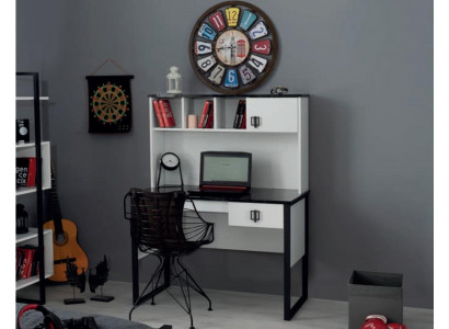 Schreifdësch Wäiss Miwwelen Holz Kannerzëmmer Design Modern Dësch Jugendzëmmer Neien