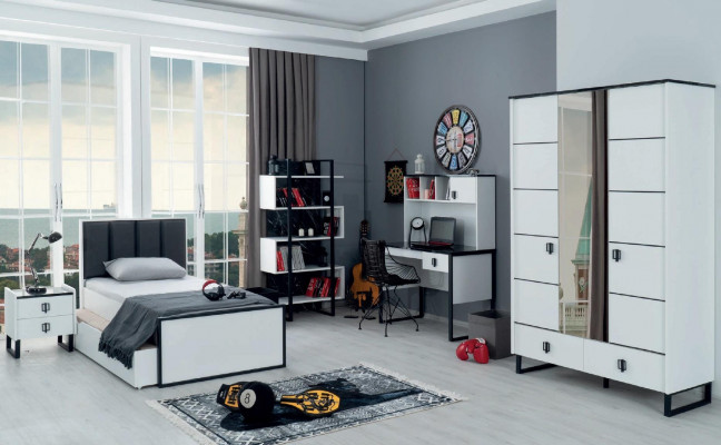 Design Kleederschaf Loft-Schlofzëmmer Schief Schaf Miwwelen Holz Grom Luxus